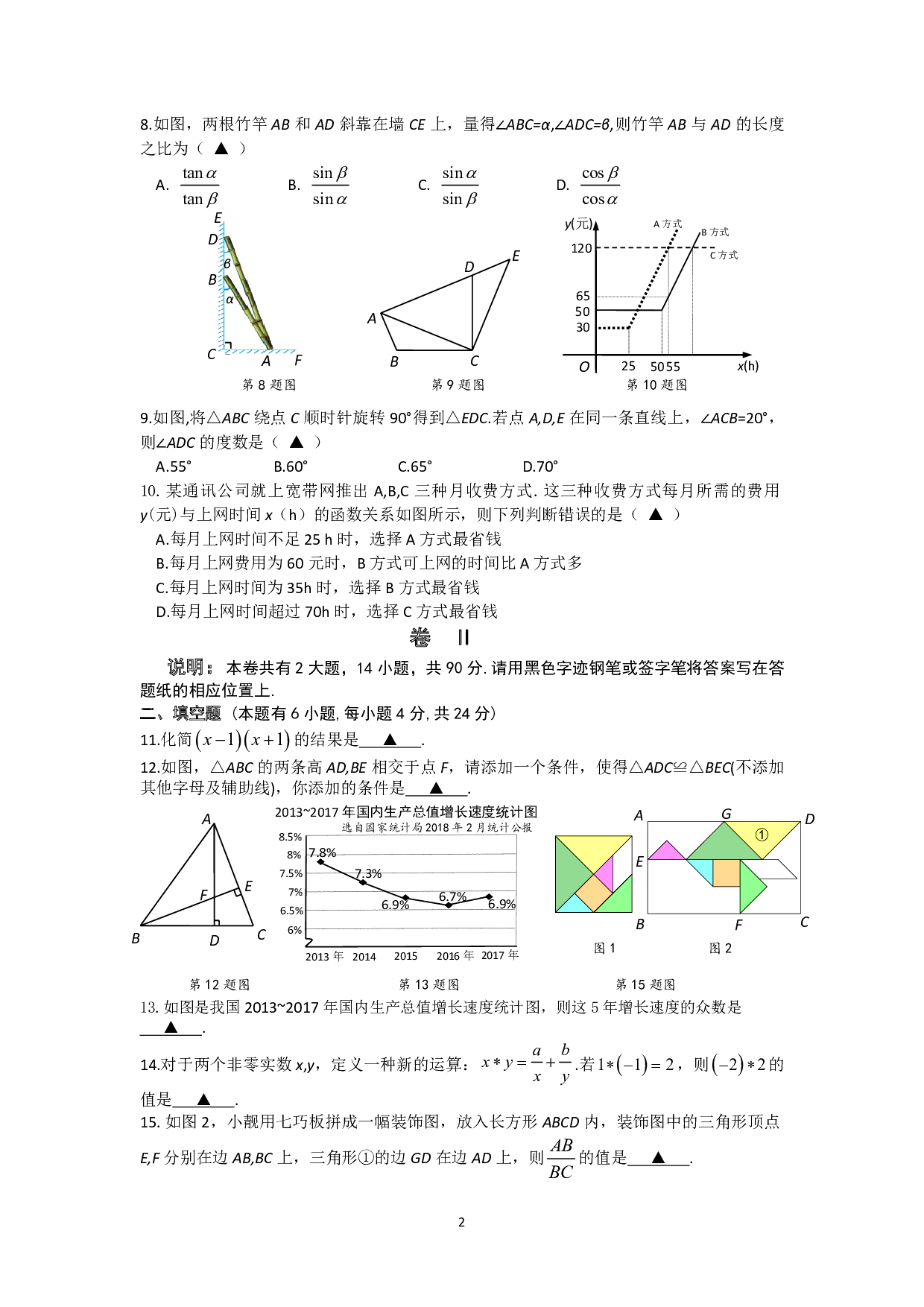 2018年浙江省初中学业水平考试
