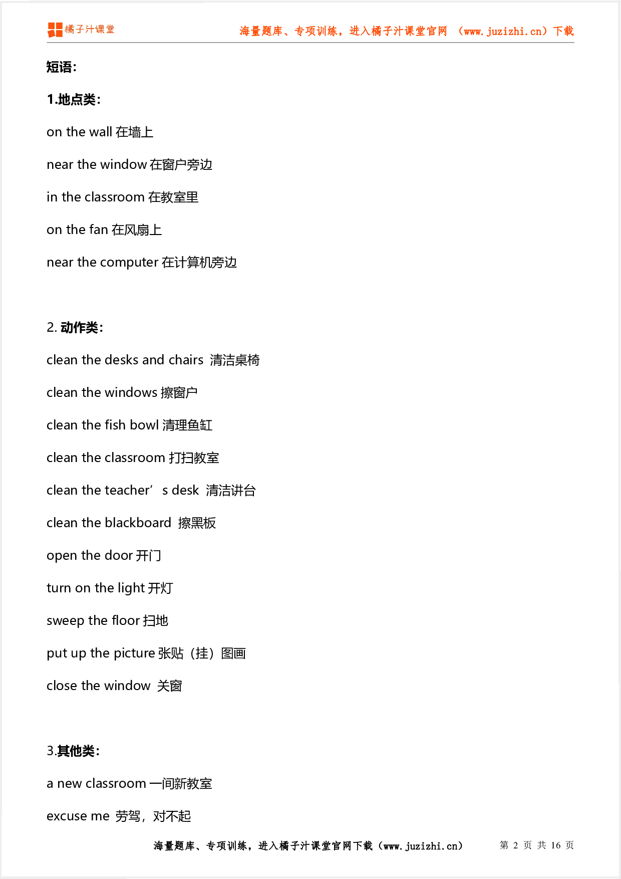 人教PEP版四年级上册英语期末知识点汇总